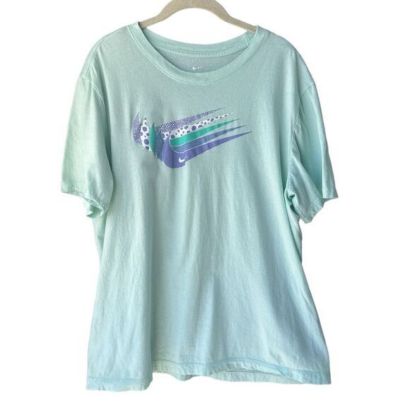 Nike Men’s Multi-Swoosh Tee Teal Green Blue Size Xl - Picture 1 of 3
